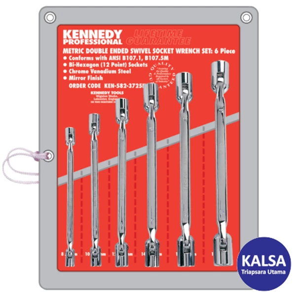 Kennedy KEN-582-3725K 6-Pieces Swivel End Socket Wrench Set