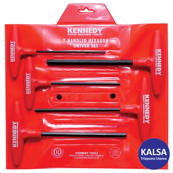 Kunci L Kennedy KEN-601-6450K 5-Pieces Metric T-Handle Hexagon Key Wrench Set