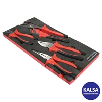 Kennedy KEN-595-0250K 4-Pieces Pro-Torq Comfort Grip Plier Set in 1/3 Foam Inlay for Tool Cabinet