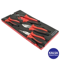 Kennedy KEN-595-0255K 4-Pieces Pro-Torq Comfort Grip Plier Set in 1/3 Foam Inlay for Tool Cabinet