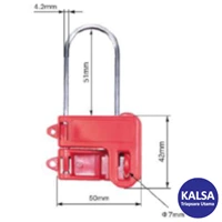 Safety Hasp Lototo LS430 Size Steel Hasp 4 mm Butterfly Lockout
