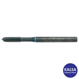 Hand Tap Swiss Tech SWT-185-2018B Size Pitch M5 x 0.80 mm Spiral Point HSS-EV Blue Ring Tap