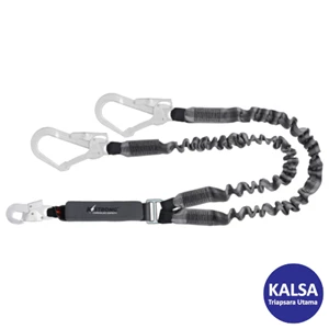 KStrong AFL408341 Expanded Length 1.8 m with Steel Snap and Scaffold Hooks Epic Shock Absorbing Elasticated Double Leg Lanyard