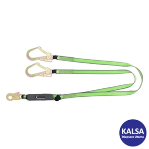 KStrong  AFL408612(1.8M) Length 1.8 m with Steel Scaffold and Snap Hooks Elite Shock Absorbing Double Leg Webbing Lanyard