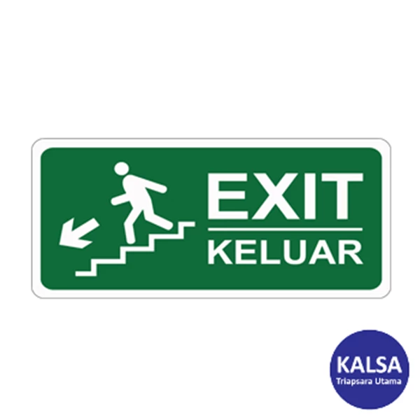 Safety Sign Exit Down Ladder Left Direction Glow In The Dark