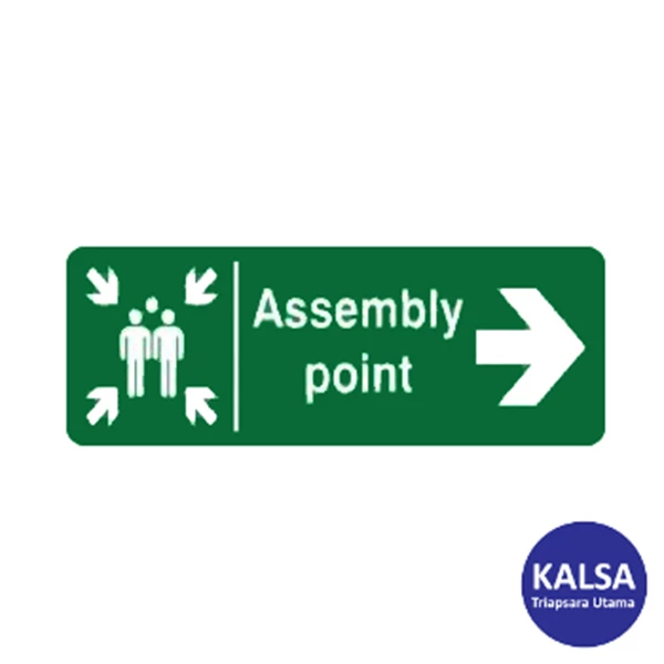 Safety Sign Assembly Point Right Direction Glow In The Dark
