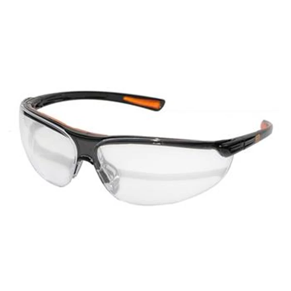 Safety Goggles 13CIG1651 Black Orange Frame with clear lens CIG
