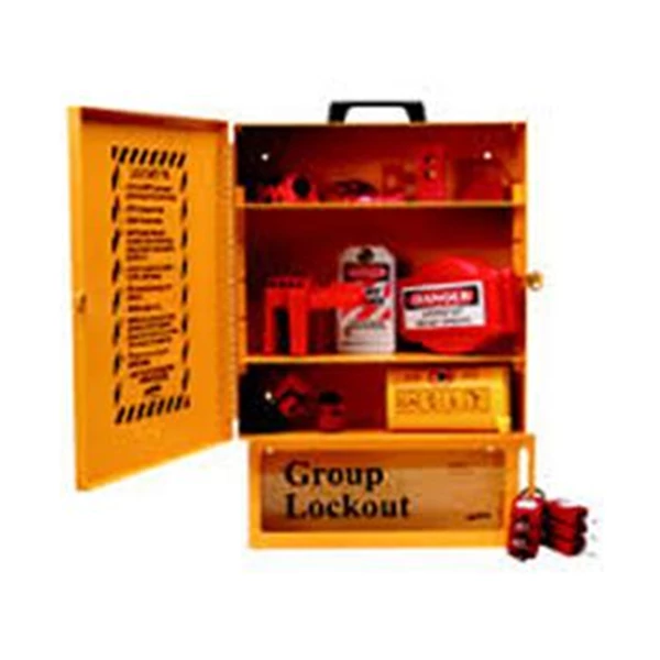 Brady 99709 Combined Lockout or Group Lockout Box Station with 6 Safety Padlocks