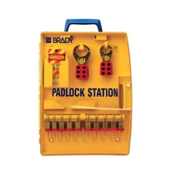 Brady 105931 Ready Access Padlock Station with 10 Steel Padlocks
