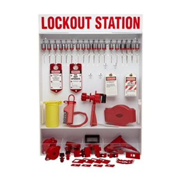 Brady 99694 Extra-Large Lockout Station with 18 Steel Padlocks
