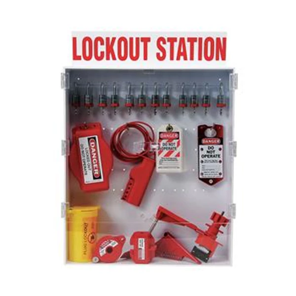 Brady 99704 Large Lockout Station with 12 Steel Padlocks