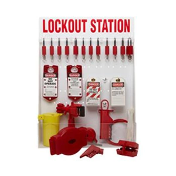 Brady 99699 Large Lockout Station with 12 Safety Padlocks