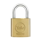  Yale Padlock YE1-20 Essential Series Indoor Brass Standard Shackle 20mm  1
