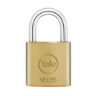 Yale Padlock YE1-25 Essential Series Indoor Brass Standard Shackle 25mm 1