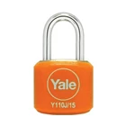 Yale Padlock Y110J-15-111-2 Classic Series Indoor Color Brass 15mm with Multi-pack Orange 1