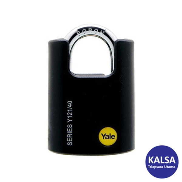 Yale Y121-40-125 Classic Series Outdoor Black Plastic Covered Brass 40 mm Security Padlock