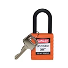 Brady 123328 Safety Padlocks Orange with Non-Conductive Nylon Shackle Keyed Different 1 Pcs 1