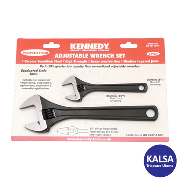 Kennedy KEN-501-0620K Phosphate Finish Set Adjustable Wrench Set