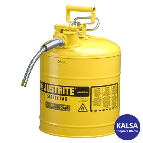 Safety Can Justrite 7250220 Type II Yellow AccuFlow with Hose