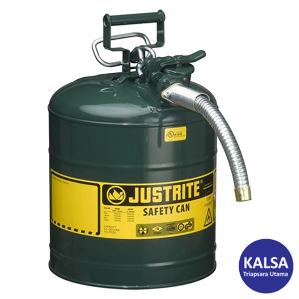 Safety Can Justrite 7250430 Type II Green AccuFlow with Hose