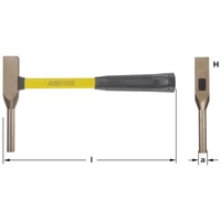 Ampco H-32FG Non-Sparking Hammer Backing Out with Fiberglass Handle