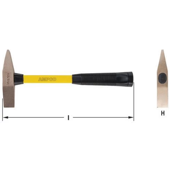 Ampco H-602FG Non-Sparking Hammer Scaling with Fiberglass Handle