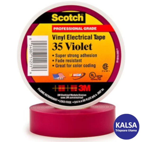 3M Scotch 35 VIOLET 3/4 Vinyl Color Coding Electrical Tape