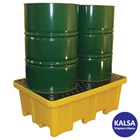 Solent SOL-741-0092A 2-Drum 4-Way Spill Pallet Spill Containment 1