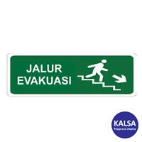 Safety Sign Evacuation Route Direction Go Down The Right Ladder Glow In The Dark with Aluminium Board