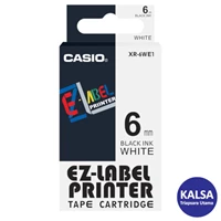 Casio EZ - Label Printer Color Tape Cartridge XR-6WE1 Width 6 mm Black On White