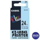 Casio EZ - Label Printer Color Tape Cartridge XR-24X1 Width 24 mm Black On Clear 1