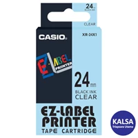 Casio EZ - Label Printer Color Tape Cartridge XR-24X1 Width 24 mm Black On Clear
