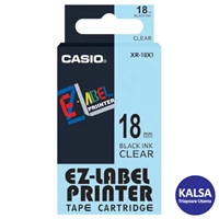 Casio EZ - Label Printer Color Tape Cartridge XR-18X1 Width 18 mm Black On Clear
