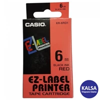 Casio EZ - Label Printer Color Tape Cartridge XR-6RD1 Width 6 mm Black On Red