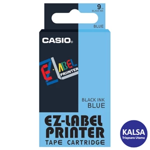 Casio EZ - Label Printer Color Tape Cartridge XR-6BU1 Width 6 mm Black On Blue
