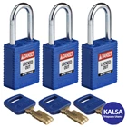 Gembok Nylon Brady 150317 Blue Keyed Alike with Steel Shackle Safe-Key 1