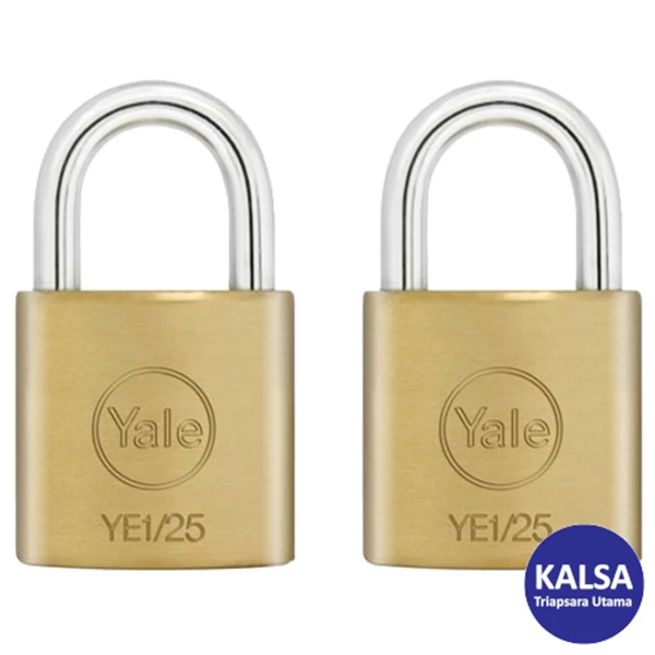 Yale YE1/25/113/2 Essential Series Indoor Brass Shackle 25 mm Security Padlock