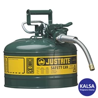 Safety Container 7225420 Justrite Type II Green AccuFlow with Hose
